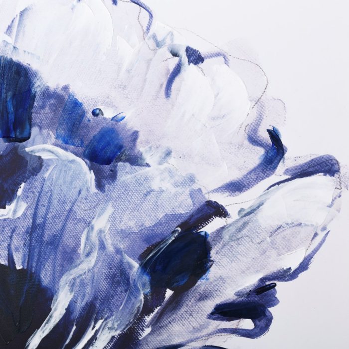 Set due quadri fiori azzurro e bianco
