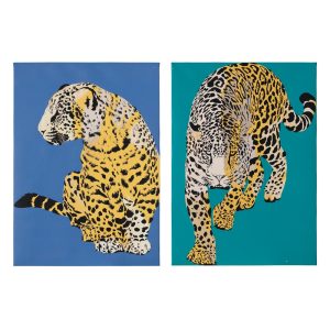 Set due quadri leopardo colorati