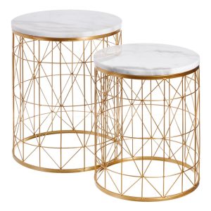 Set due tavolini glam geometrici