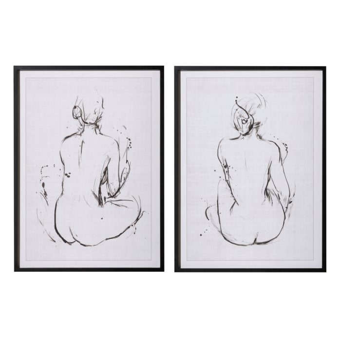 Set due quadri nudo stampati