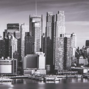 Quadro skyline New York bianco e nero