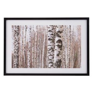 Quadro stampa alberi foresta invernale