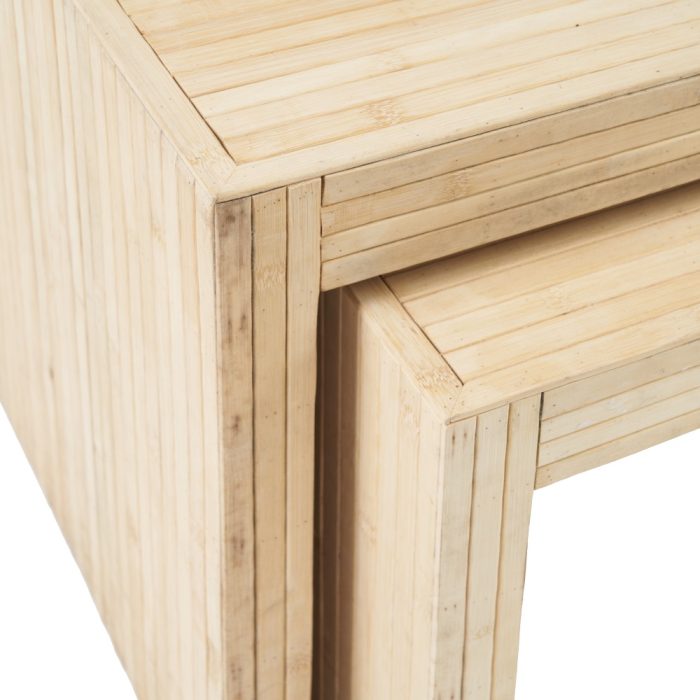 Set due tavolini da caffe legno naturale