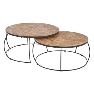Set due tavoli bassi in legno e metallo