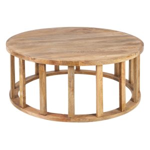Tavolo da caffè in legno naturale intagliato