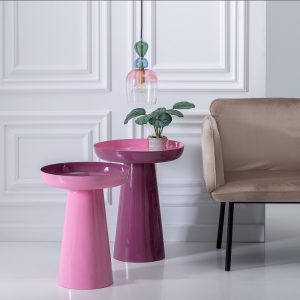 Tavolino basso laccato rosa