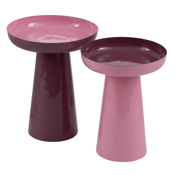 Tavolino basso laccato rosa
