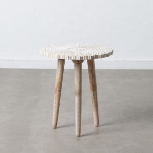 Tavolo basso shabby intagliato legno