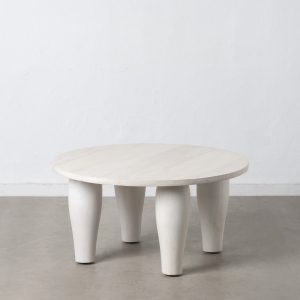 Tavolino nordico basso legno bianco