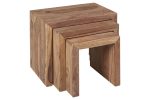 Set tre tavolini in legno di sheesham