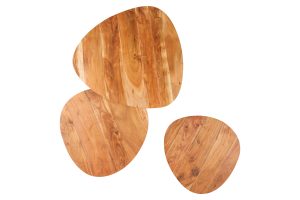 Set tre tavolini in legno di acacia