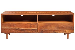 Porta tv rustico due cassetti in legno massello