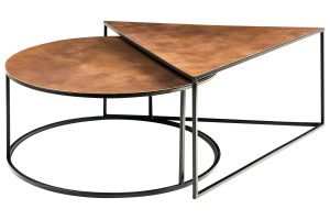 Set due tavolini stile geometrico in ferro