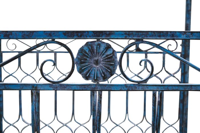 Gazebo copertura rettangolare ferro blu anticato