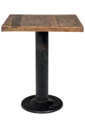 Tavolino alto in legno base metallo