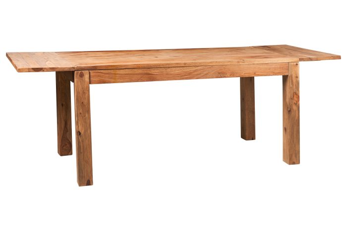 Tavolo in legno naturale con prolunghe a scomparsa